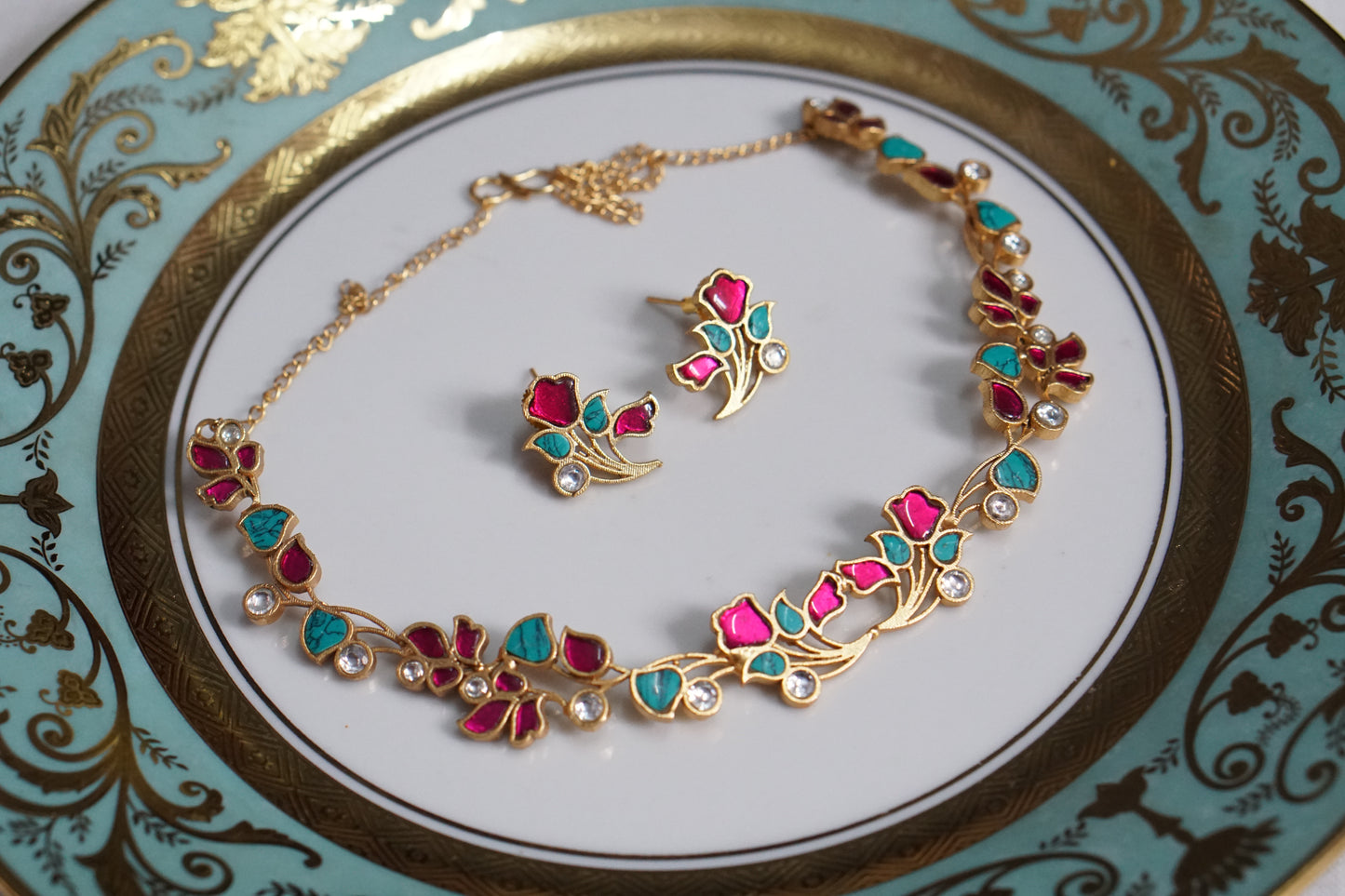 Kundan Necklace set (4-8732)(EX) - JEWELSTYLE