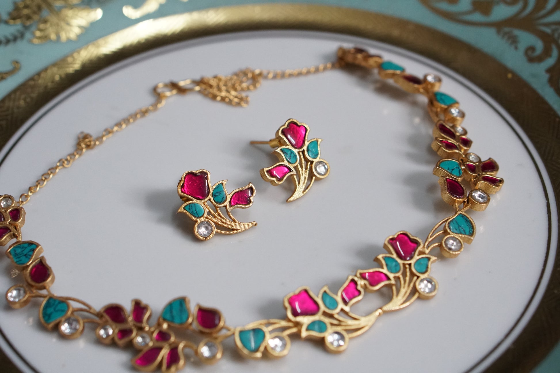 Kundan Necklace set (4-8732)(EX) - JEWELSTYLE