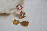 Pink Kundan earrings (1-4583)(EX)