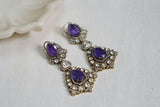 Blue stone Polki earrings (1-4581)(EX)