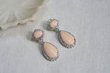 Peach stone AD earrings (1-4580)(EX)