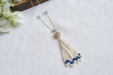 Mossainite polki tassel pendant chain necklace(4-9572)