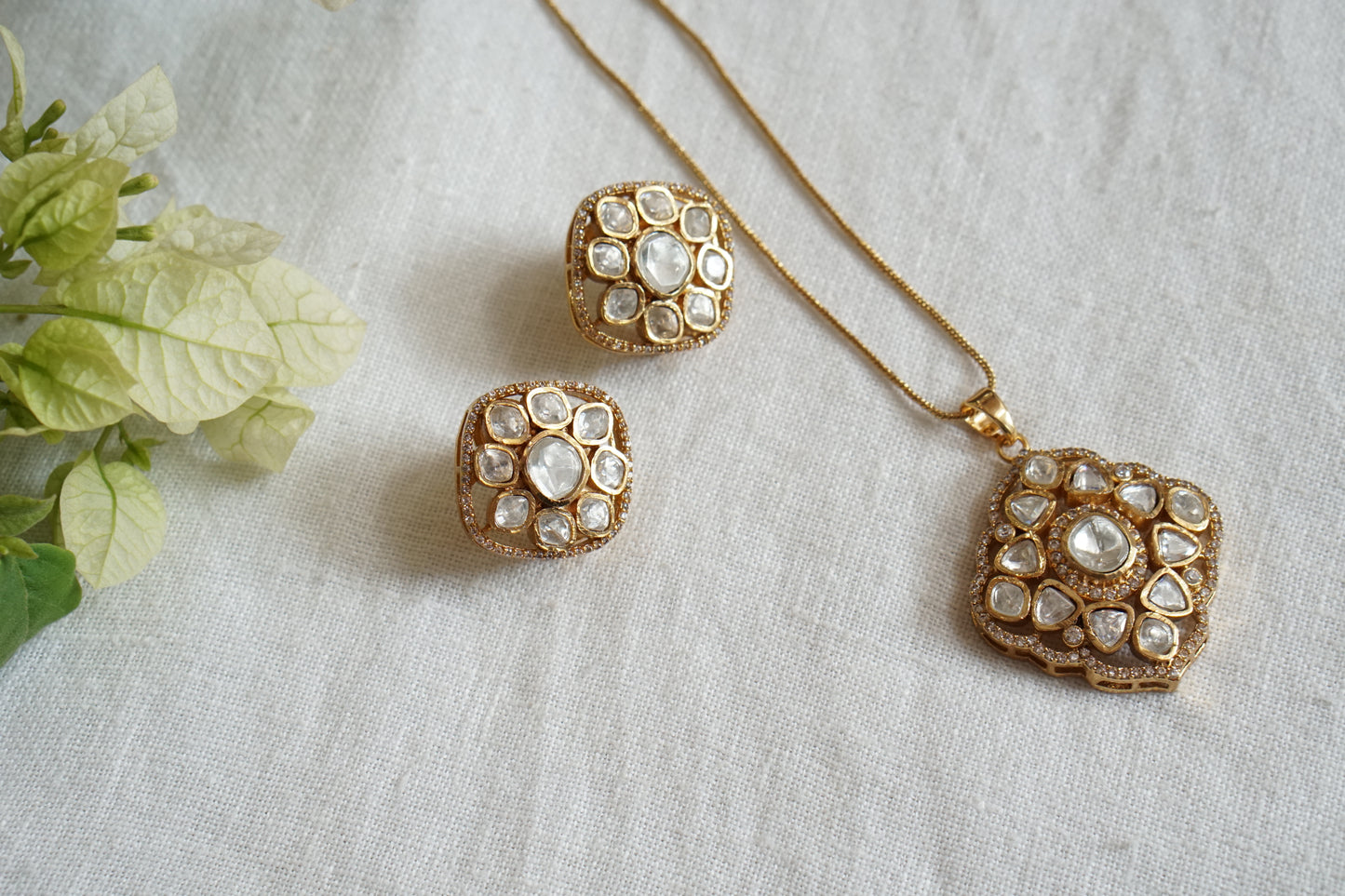 Polki Pendant Set (4-8831((B) - JEWELSTYLE