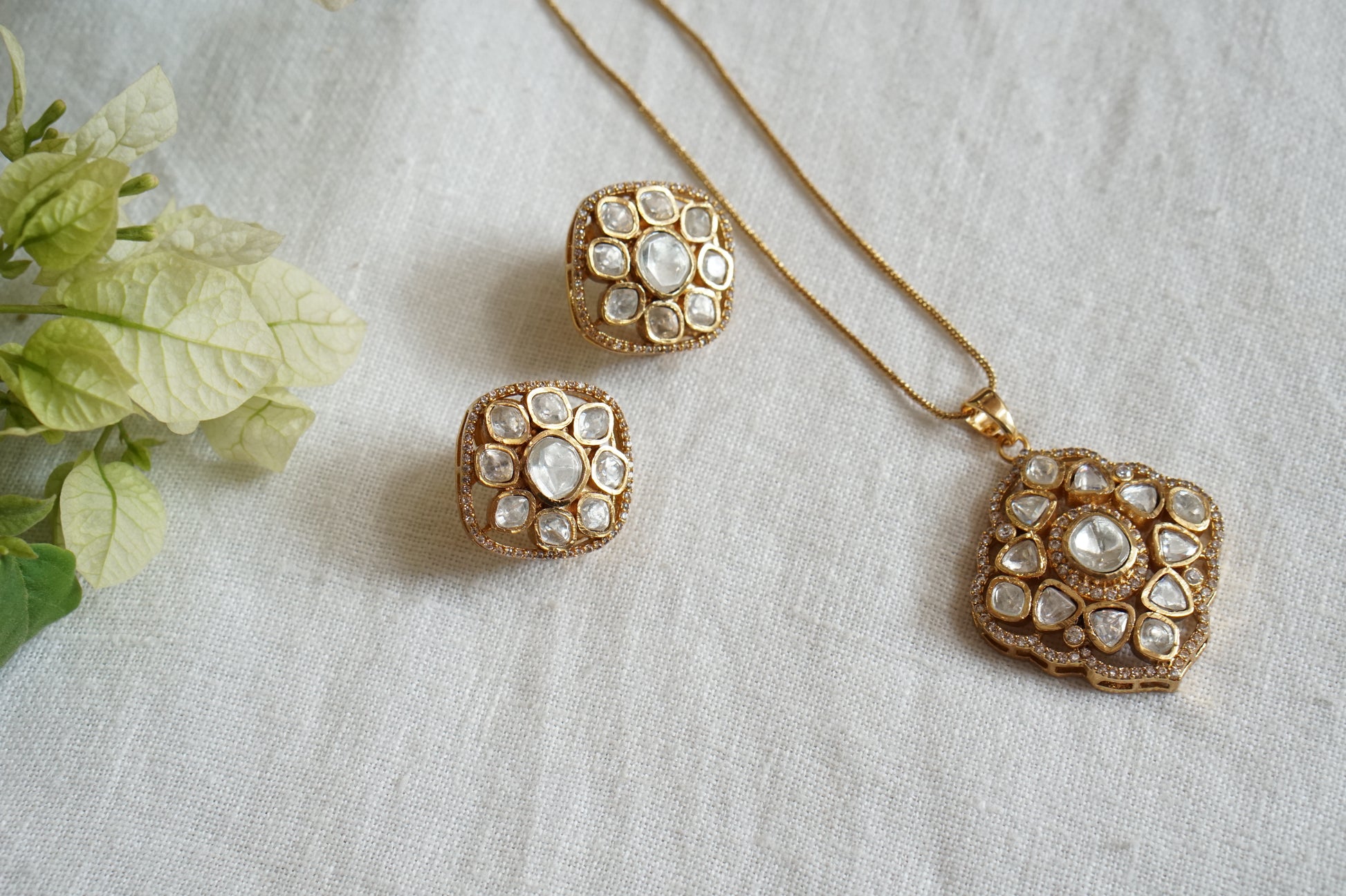 Polki Pendant Set (4-8831((B) - JEWELSTYLE