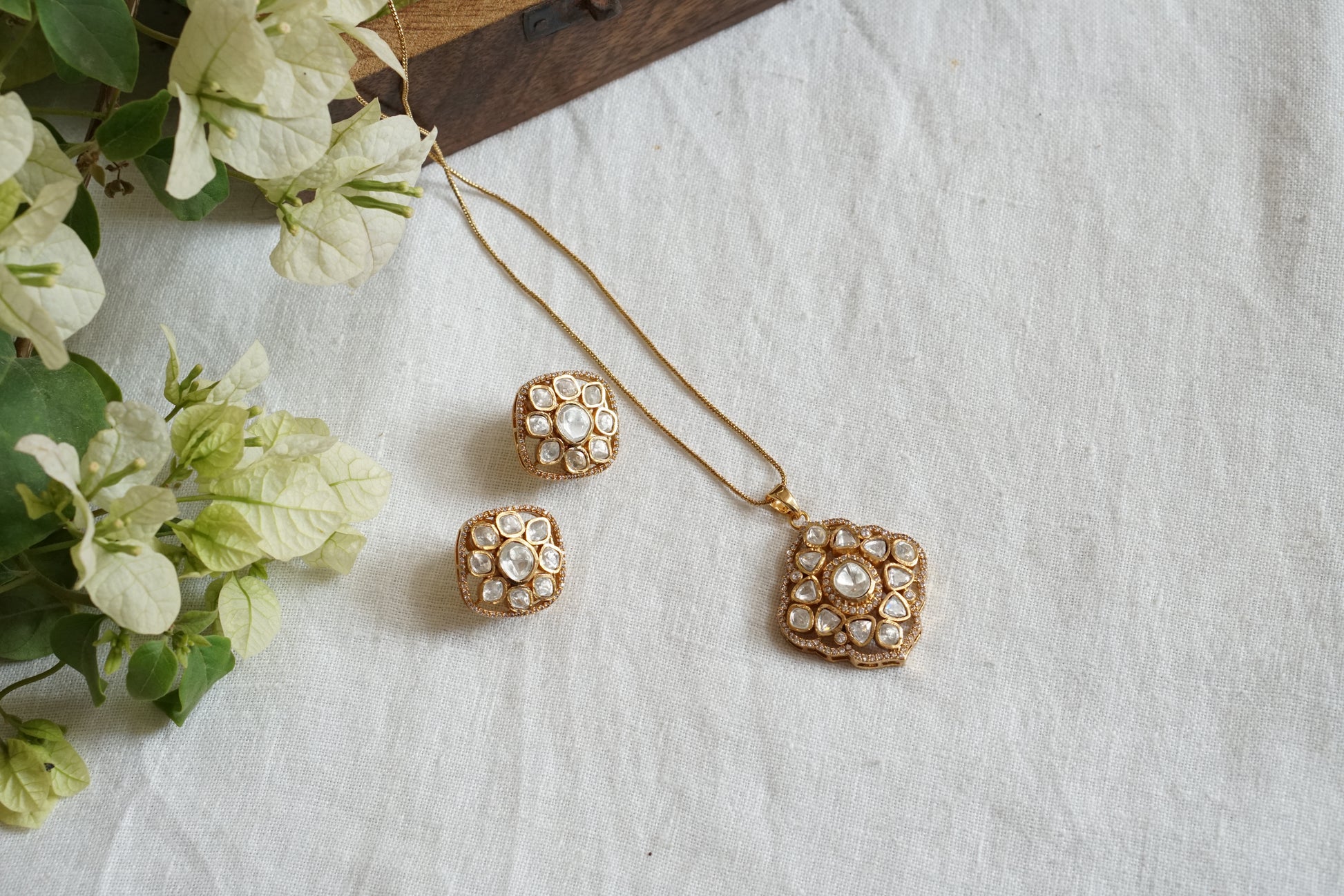 Polki Pendant Set (4-8831((B) - JEWELSTYLE