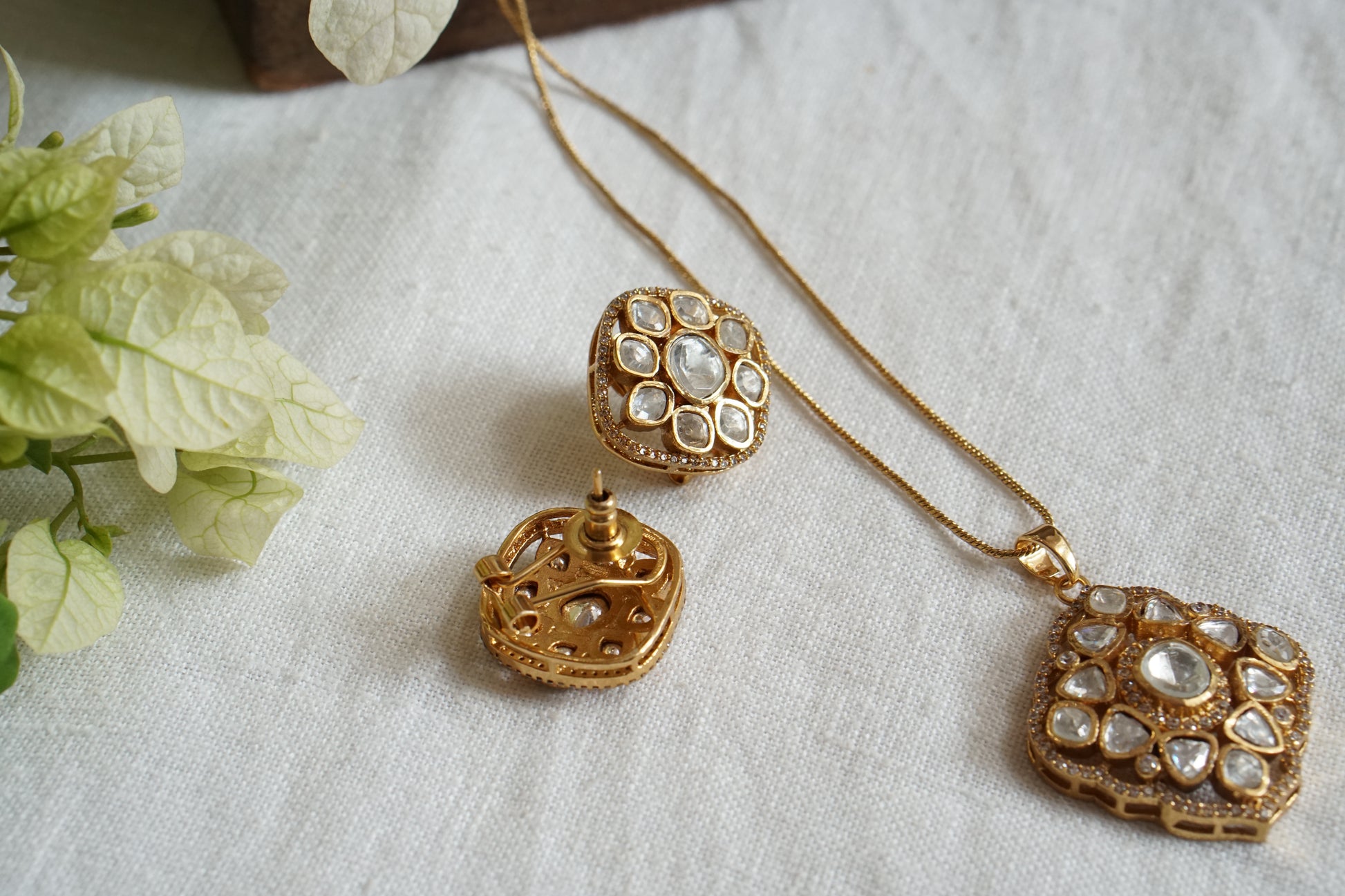 Polki Pendant Set (4-8831((B) - JEWELSTYLE