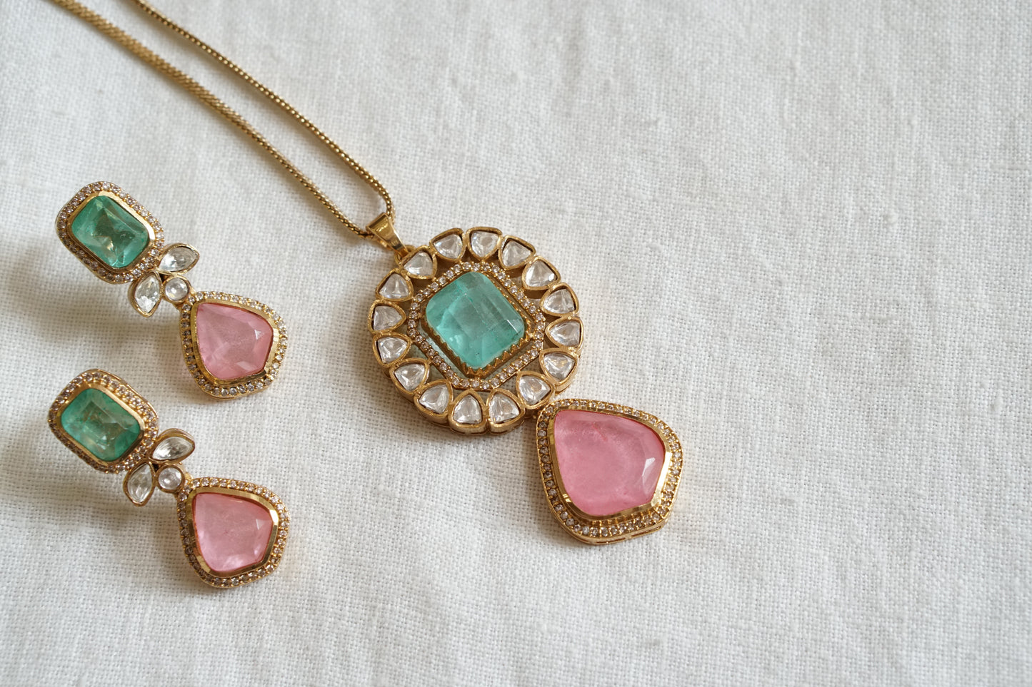Polki Pendant Set (4-8829((B) - JEWELSTYLE