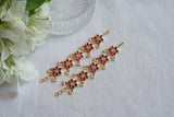 Pink kundan Earchain(9-431)(AK)