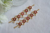 Pink kundan Earchain(9-431)(AK)
