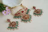 Red Polki Choker set (4-8426)(B)