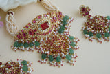 Red Polki Choker set (4-8426)(B)
