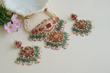 Red Polki Choker set (4-8426)(B)