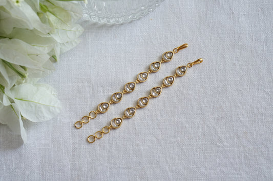 White kundan Earchain(9-433)(AK)