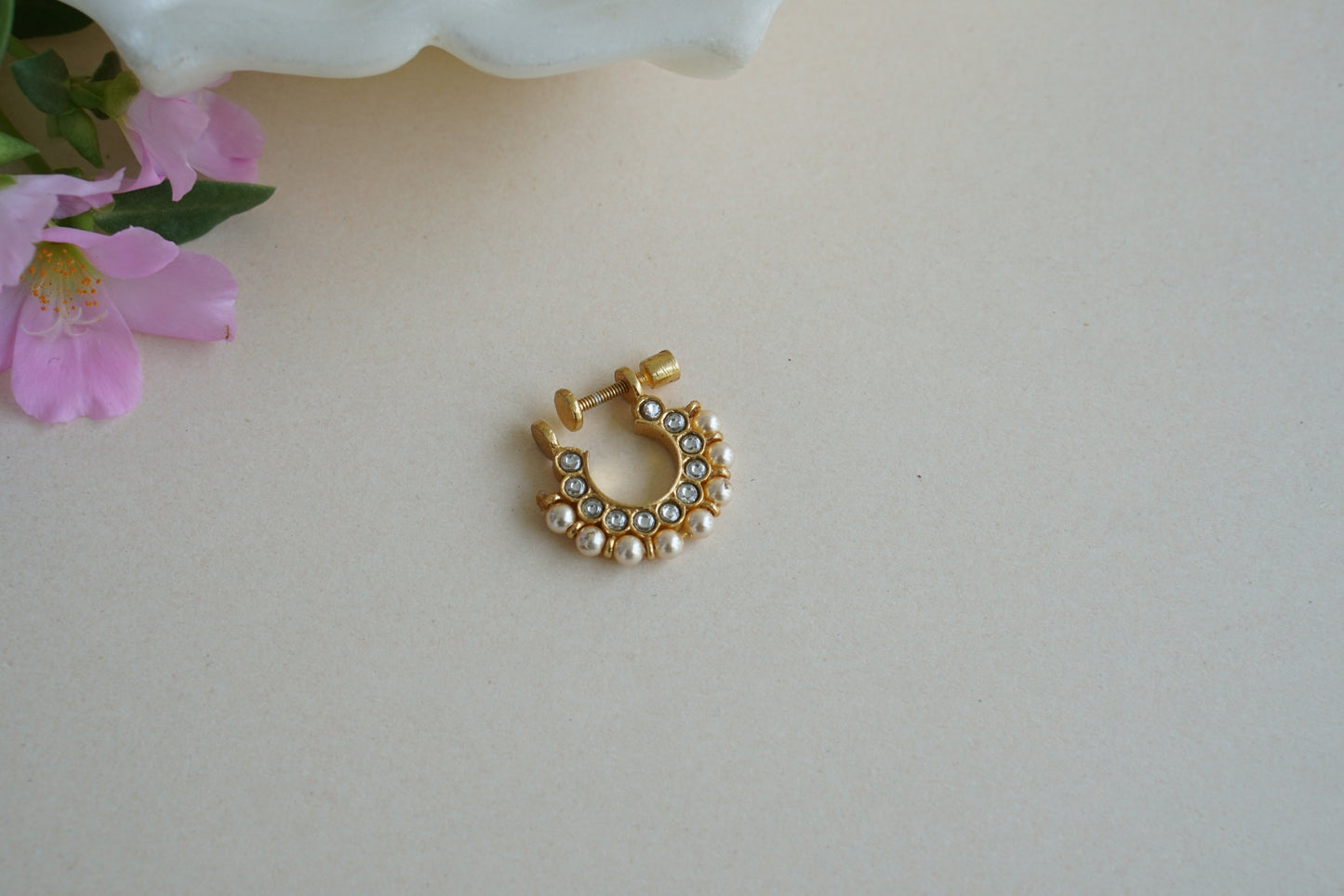 92.5 silver kundan nosering (2-206)(K) - JEWELSTYLE