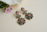 Multi stone polki earrings (1-4587-c)(EX)