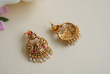 Antique Pink Kundan earring (1-4589)(EX)