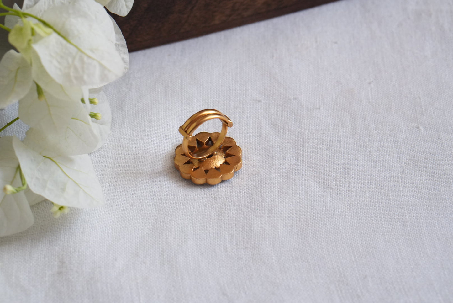 Blue Stone Kundan Ring (6-344)(R)