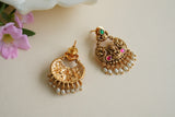 Antique Pink & Green Kundan earring (1-4590)(EX)