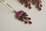 Ruby Stone Polki Pendant Set  (4-8437)(EX)