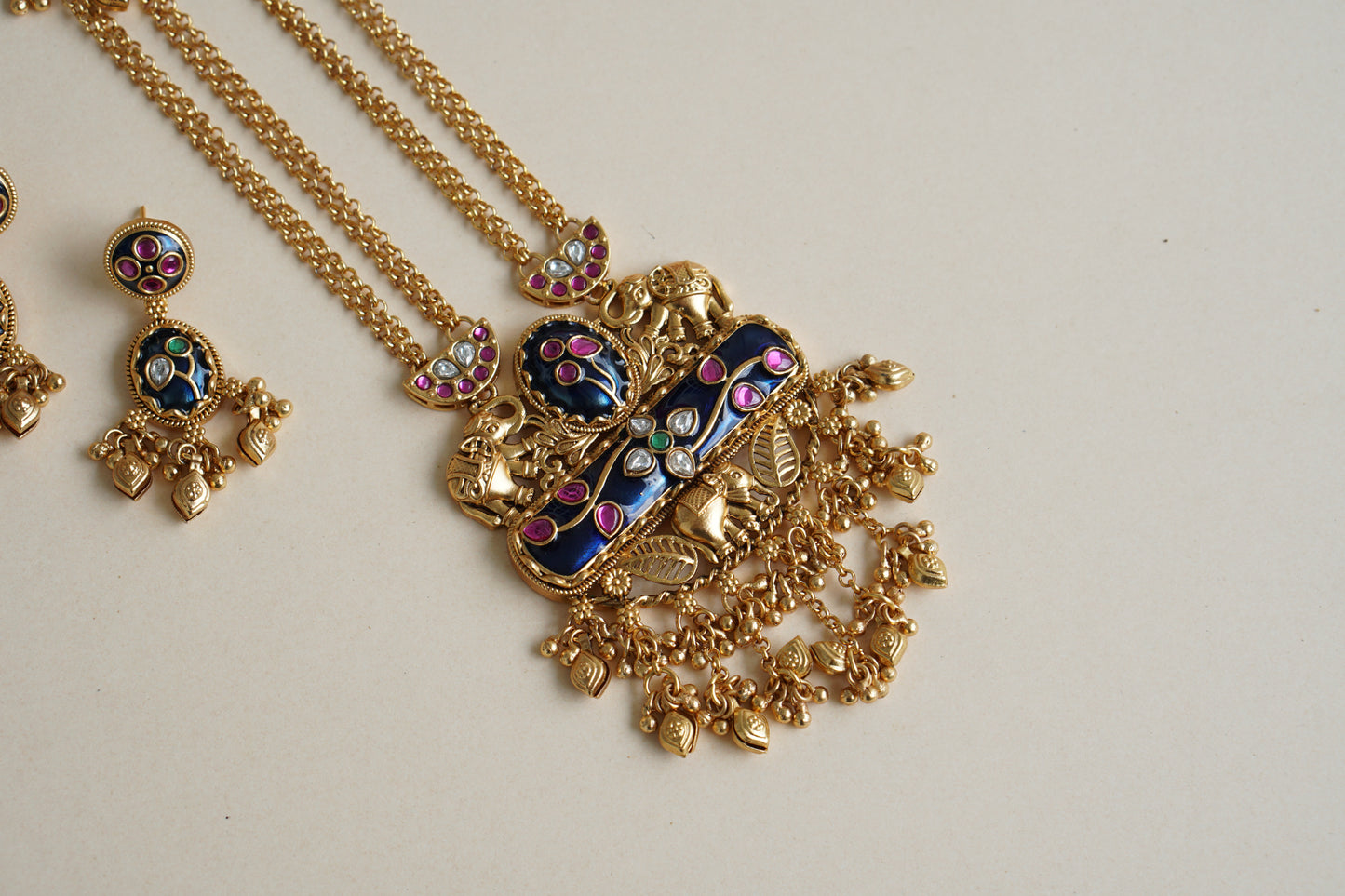 Antique Kundan Necklace Set (4-8441)(Ex) - JEWELSTYLE