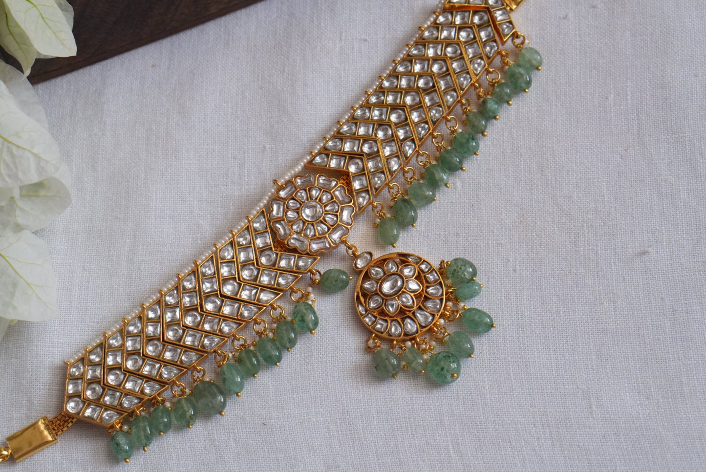 White Kundan choker (4-8966)(KA)