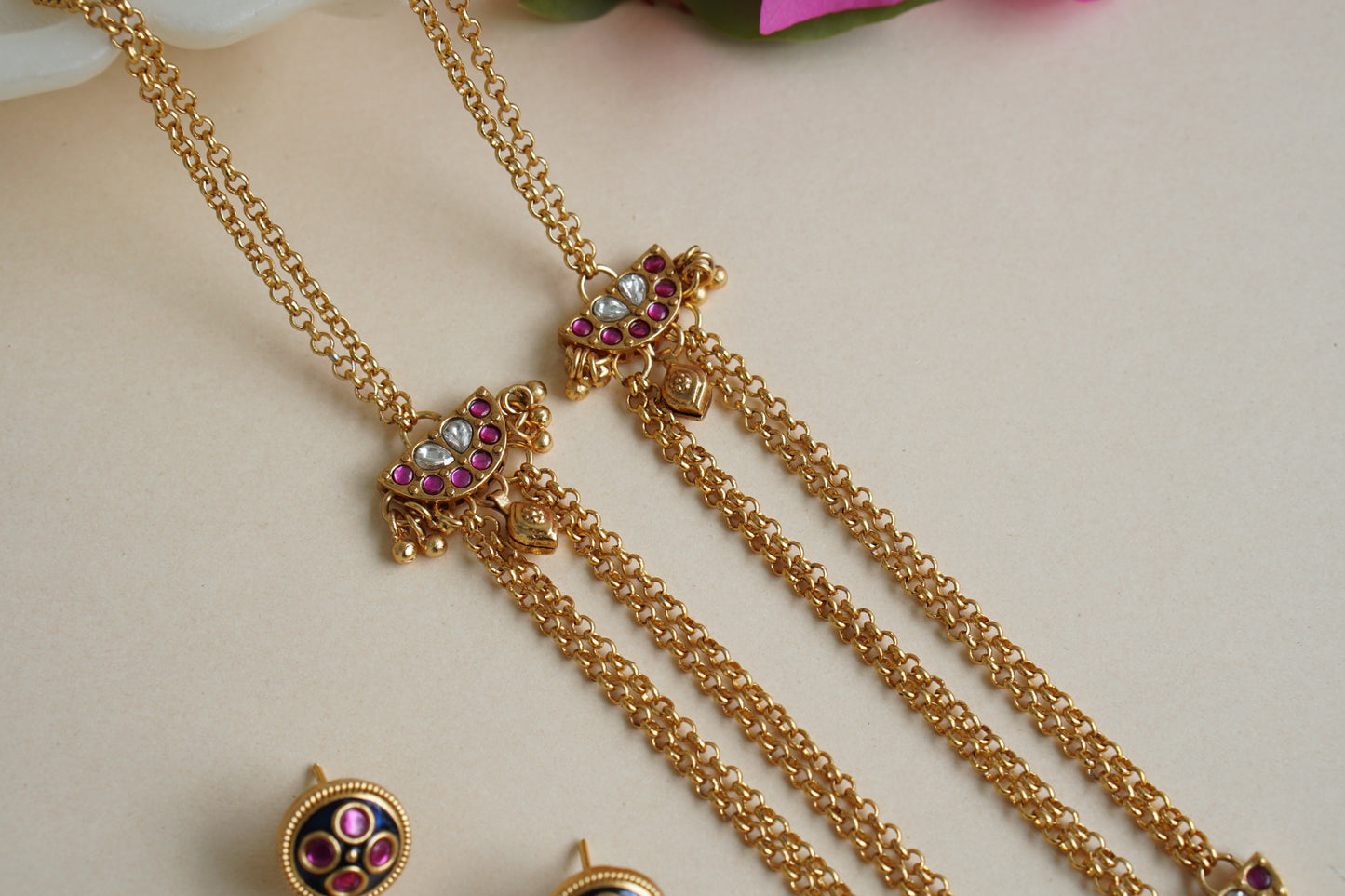 Antique Kundan Necklace Set (4-8441)(Ex) - JEWELSTYLE