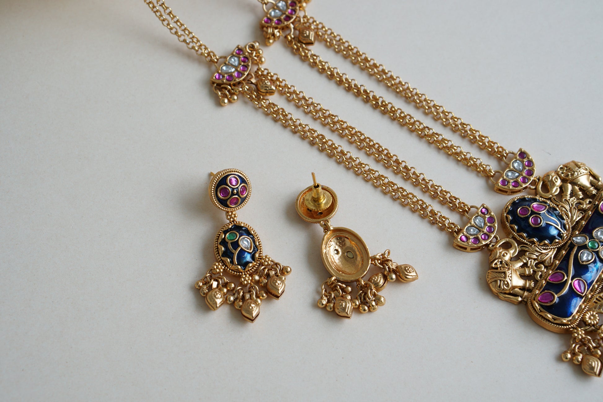 Antique Kundan Necklace Set (4-8441)(Ex) - JEWELSTYLE
