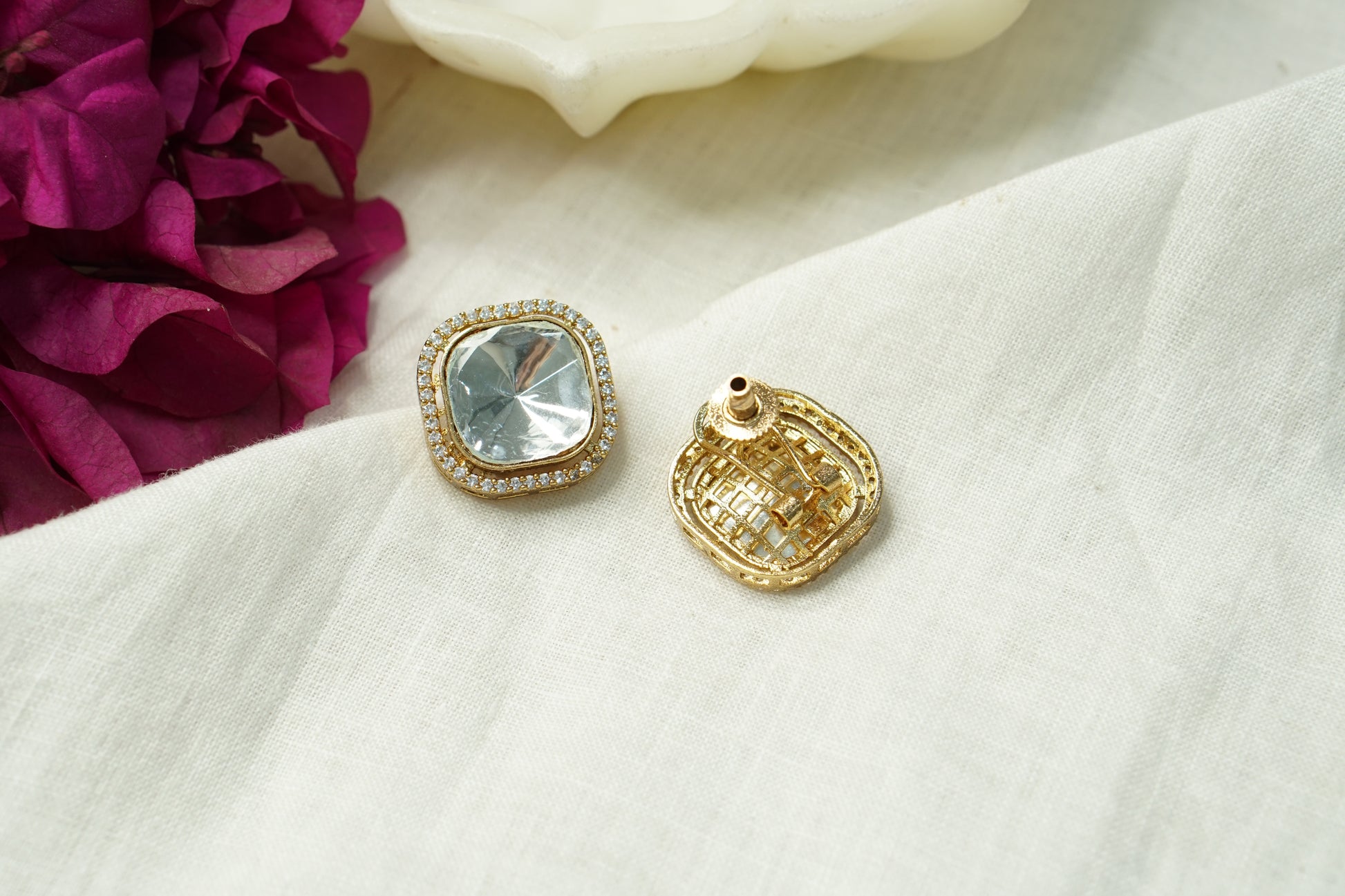 Polki Studs (1-4941)(B) - JEWELSTYLE