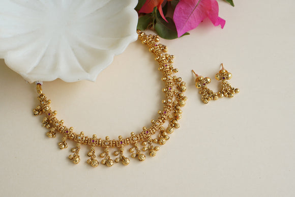 Antique Kundan Necklace Set (4-8442)(Ex)