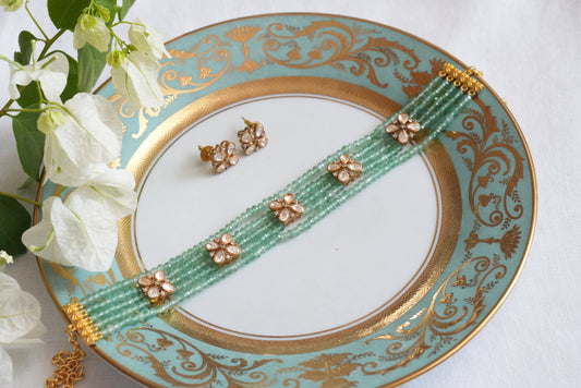 Mossainite Polki  Choker Set (4-8955)(R)(ALREADY DISCOUNTED) - JEWELSTYLE