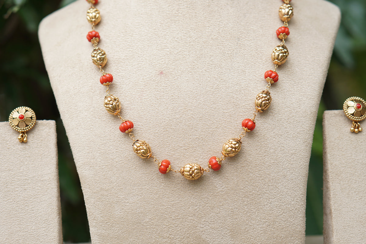 Coral Necklace Set (4-9577)(AK)