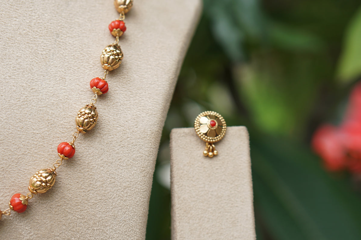 Coral Necklace Set (4-9577)(AK)