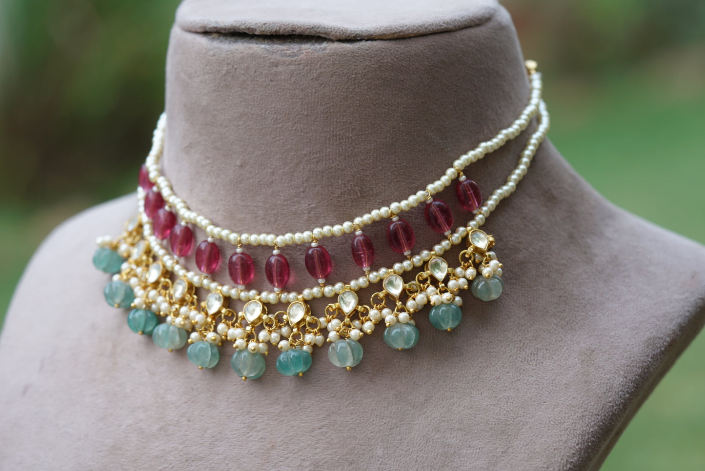 KUNDAN BEADS NECKLACE (4-6405)(N)