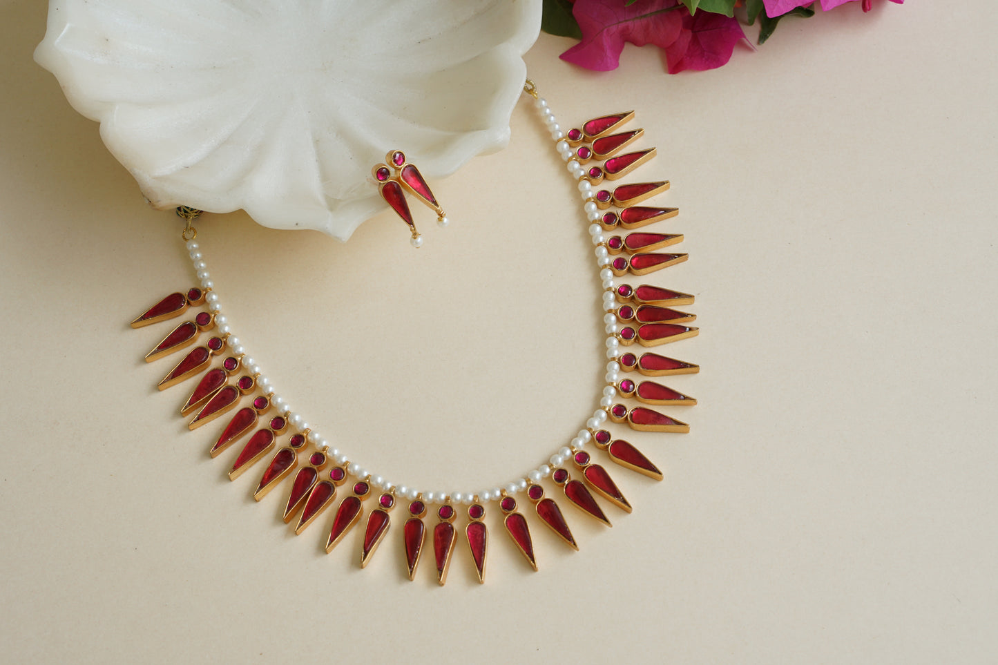Kundan Necklace Set (4-8444)(R)(PREORDER) - JEWELSTYLE