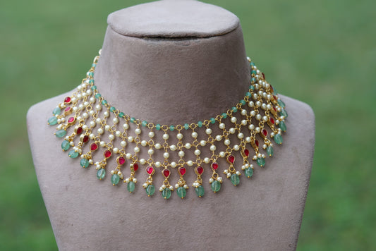 KUNDAN BEADS NECKLACE (4-6403)(N)