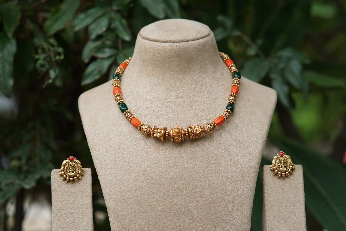Coral Necklace Set (4-9578)(AK)