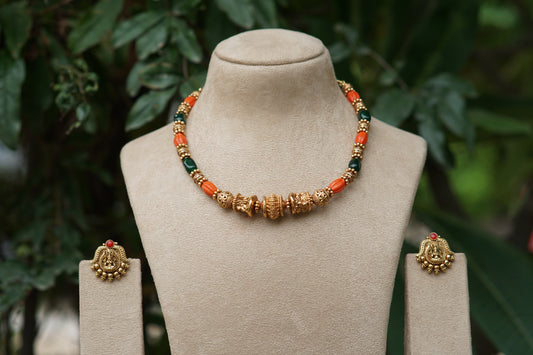 Coral Necklace Set (4-9578)(AK)