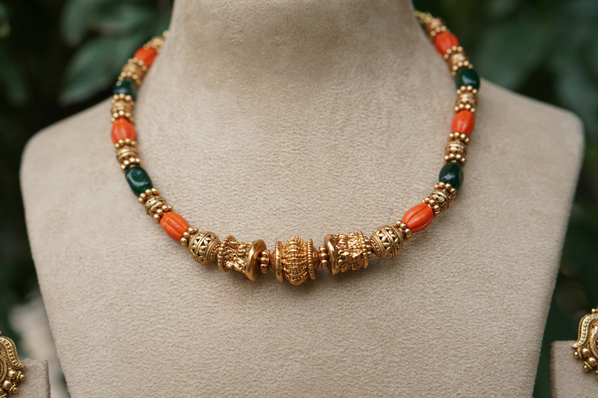 Coral Necklace Set (4-9578)(AK)