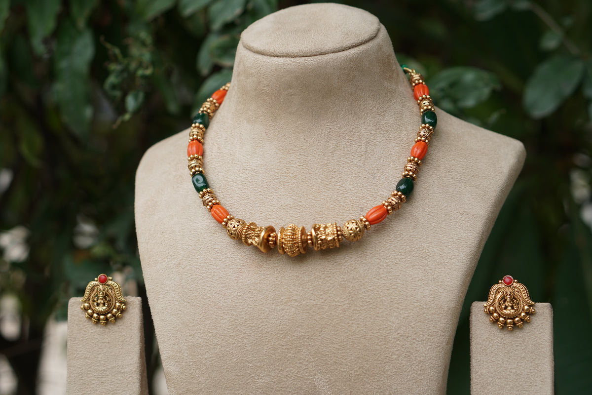 Coral Necklace Set (4-9578)(AK)