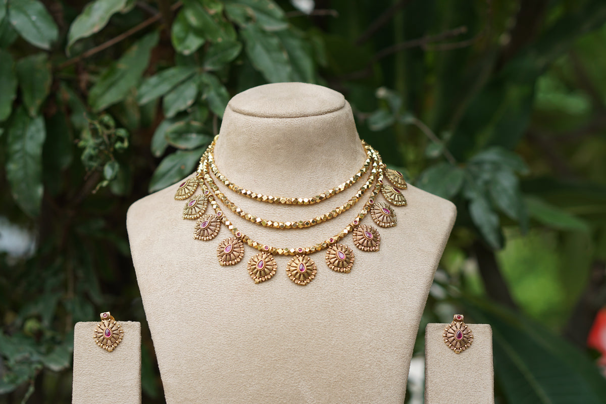 Antique Necklace Set (4-9588)(AK)