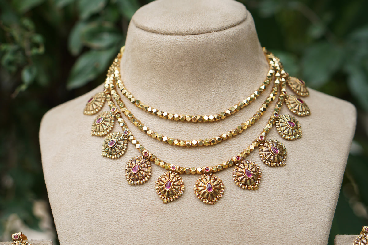 Antique Necklace Set (4-9588)(AK)