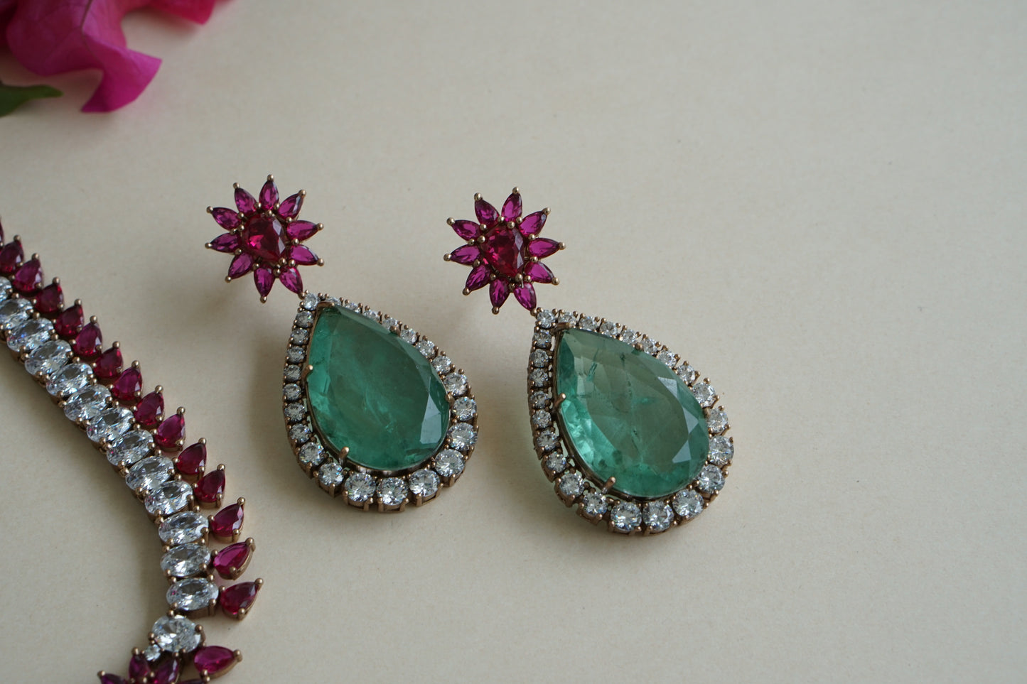 Polki Necklace Set (4-8447)(B)