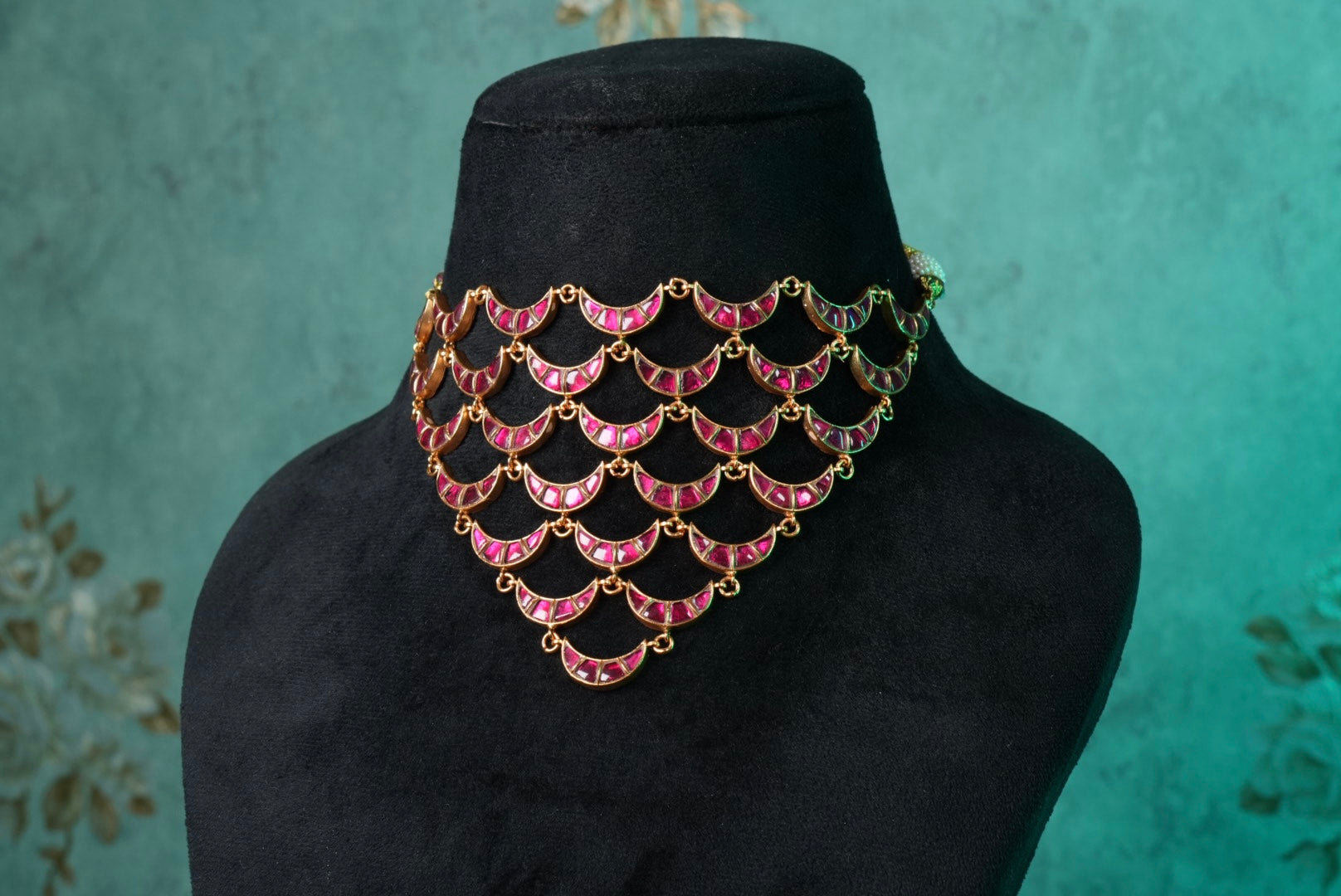 Pink chand Kundan choker set (4-8969)(R) (Preorder) - JEWELSTYLE