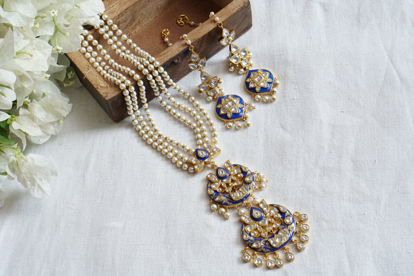 Kundan Meenawork Necklace set   (4-8161)(R)(preorder) - JEWELSTYLE