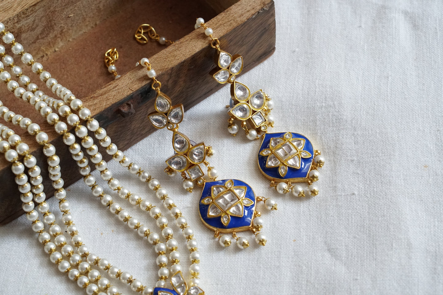 Kundan Meenawork Necklace set   (4-8161)(R)(preorder) - JEWELSTYLE