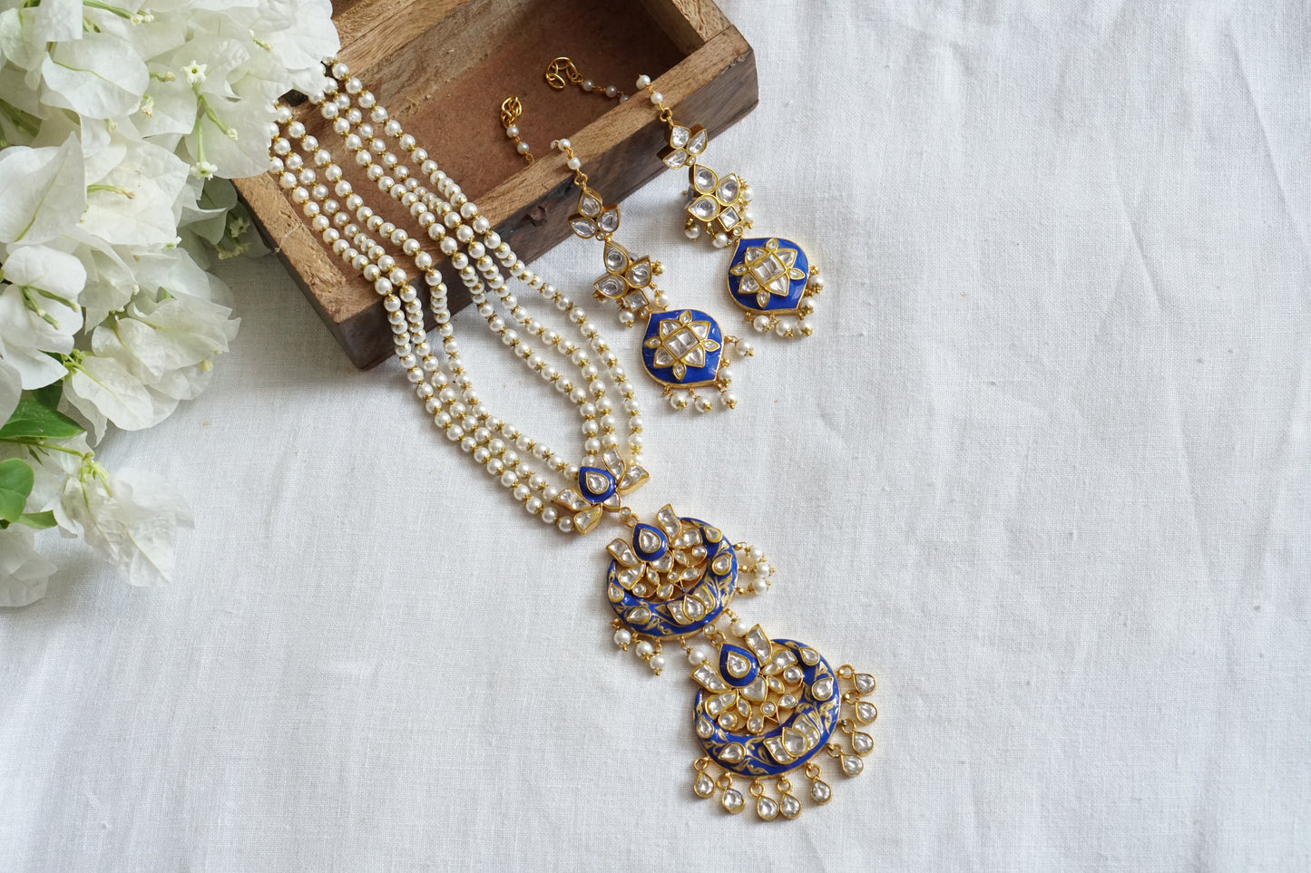 Kundan Meenawork Necklace set   (4-8161)(R)(preorder) - JEWELSTYLE
