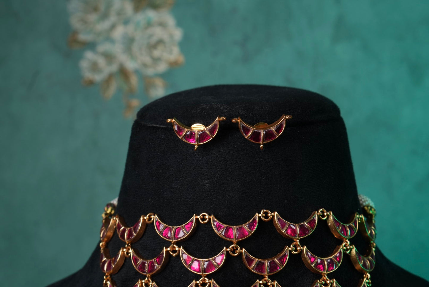 Pink chand Kundan choker set (4-8969)(R) (Preorder) - JEWELSTYLE