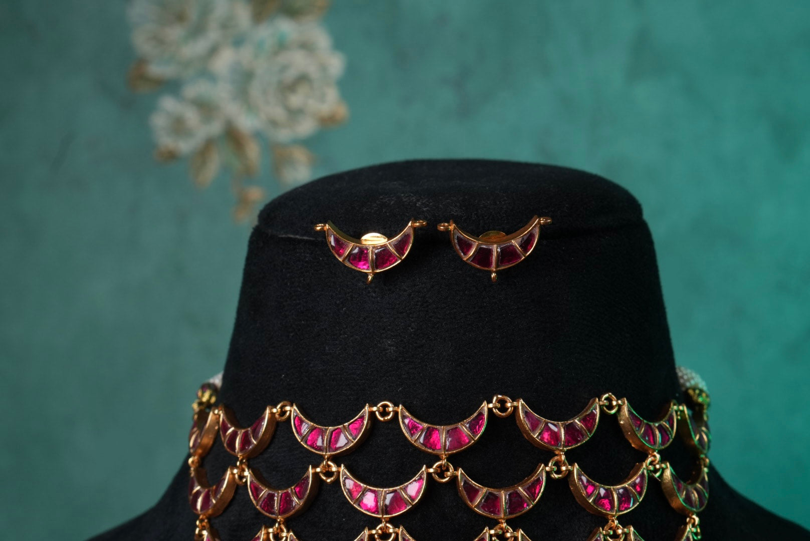 Pink chand Kundan choker set (4-8969)(R) (Preorder) - JEWELSTYLE