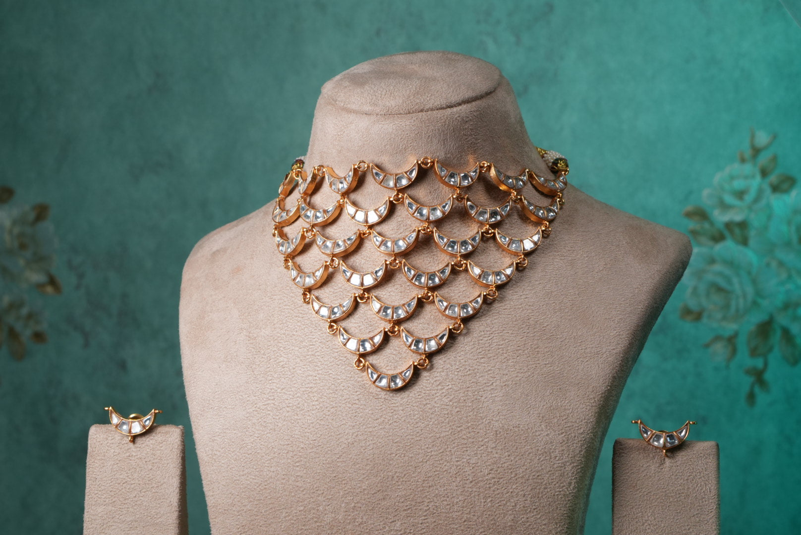 White chand Kundan choker set (4-8968)(R) (Preorder) - JEWELSTYLE