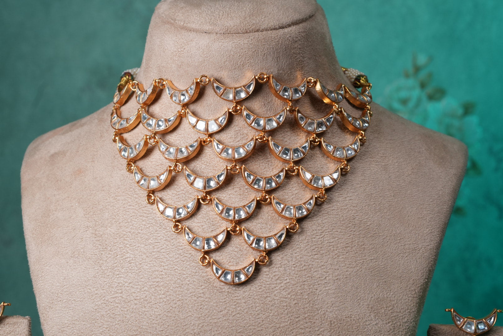 White chand Kundan choker set (4-8968)(R) (Preorder) - JEWELSTYLE